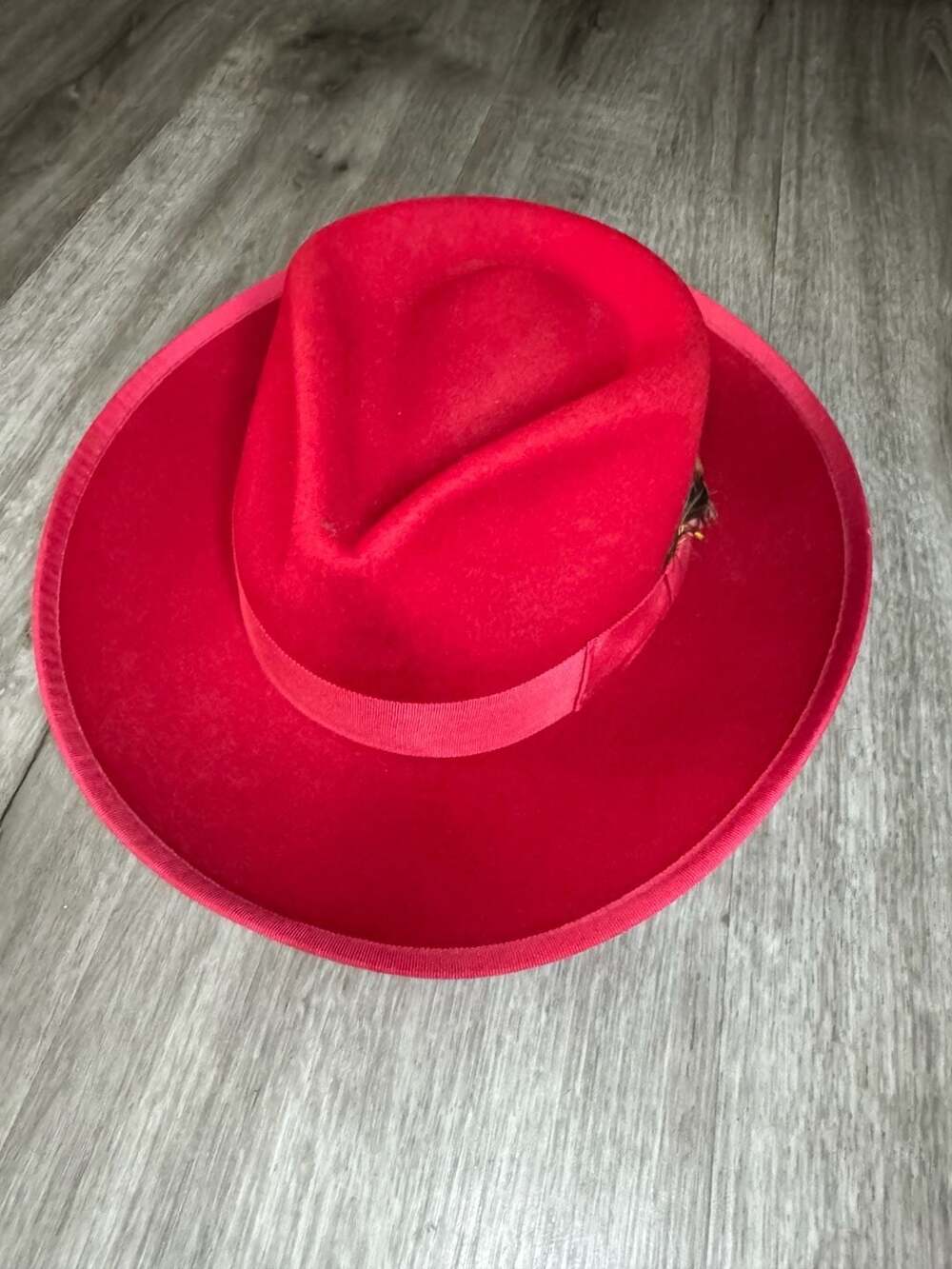 Scala Classico Fedora Size Medium Red Wool Hat